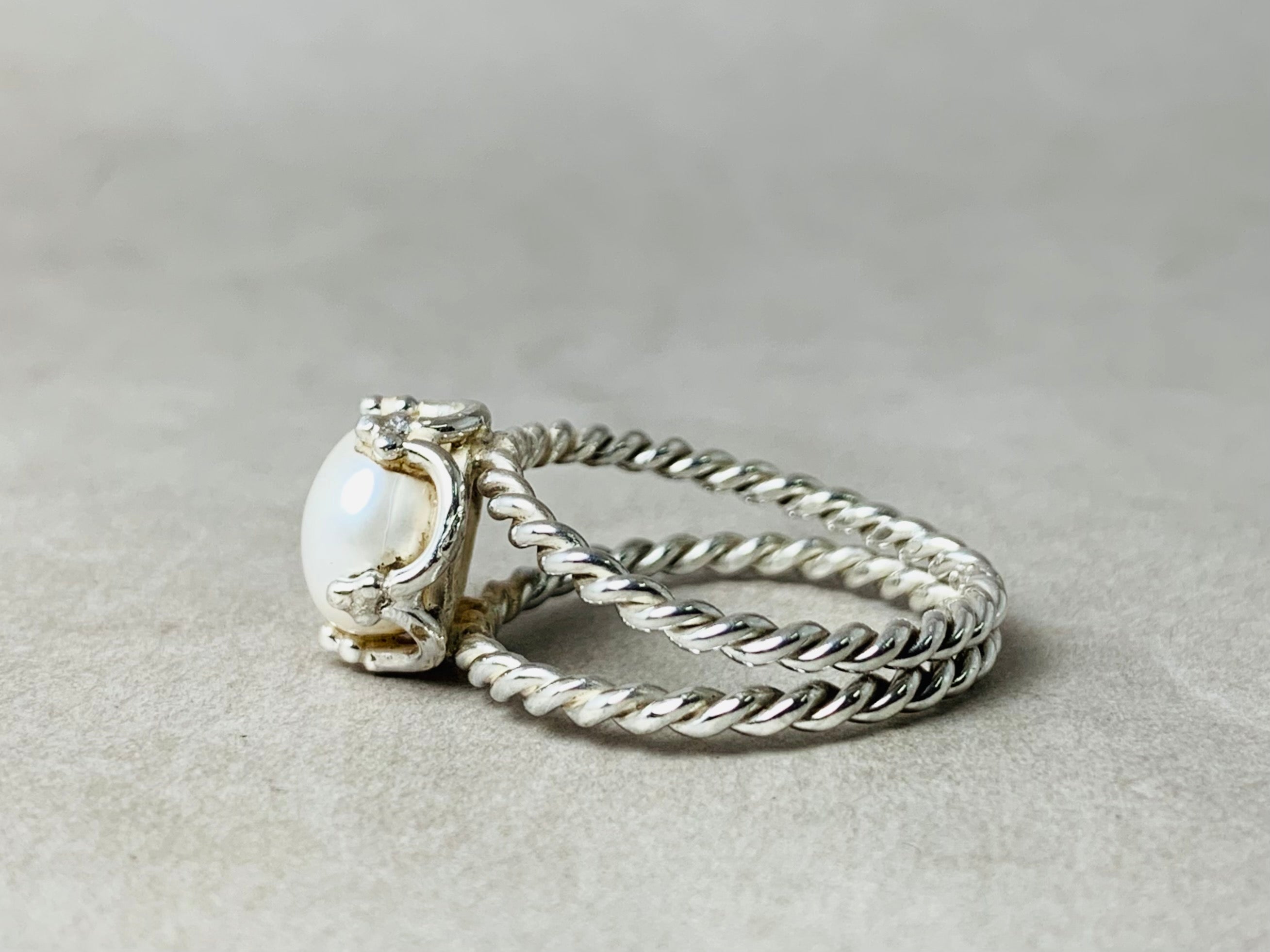 Perlenring 925er Silberring Statement Ring Süßwasserperle Handgefertigter Ring Geschenk für Sie