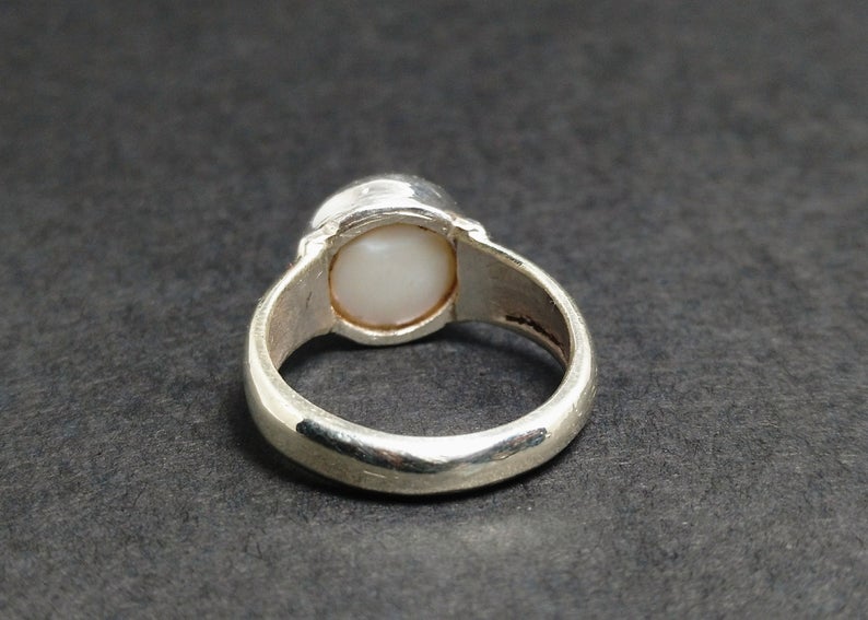 Weißer Perlenring Sterling Silber Versprechensring Für Mädchen Echte Perle Beste Freundin Ring Damenring Handgefertigter Ring