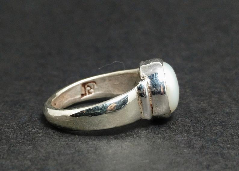 Weißer Perlenring Sterling Silber Versprechensring Für Mädchen Echte Perle Beste Freundin Ring Damenring Handgefertigter Ring