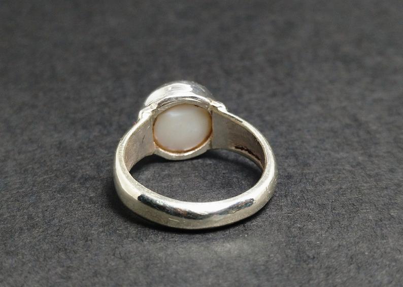 Weißer Perlenring Sterling Silber Versprechensring Für Mädchen Echte Perle Beste Freundin Ring Damenring Handgefertigter Ring