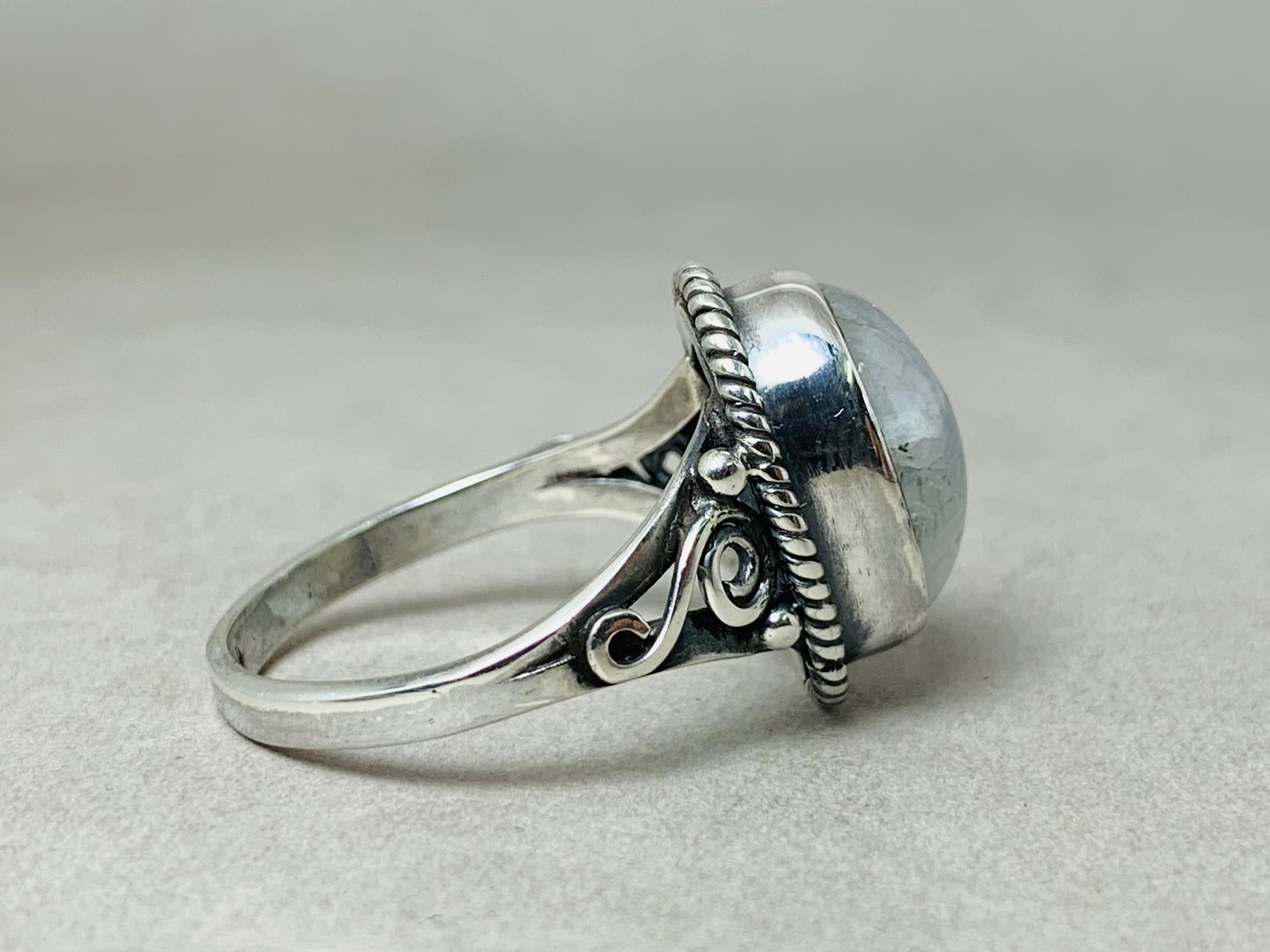 925 Sterling Silver Ring Rainbow Moonstone Ring June Birthstone Woman Ring Oval Shape Ring Moonstone Jewelry Gift For Her