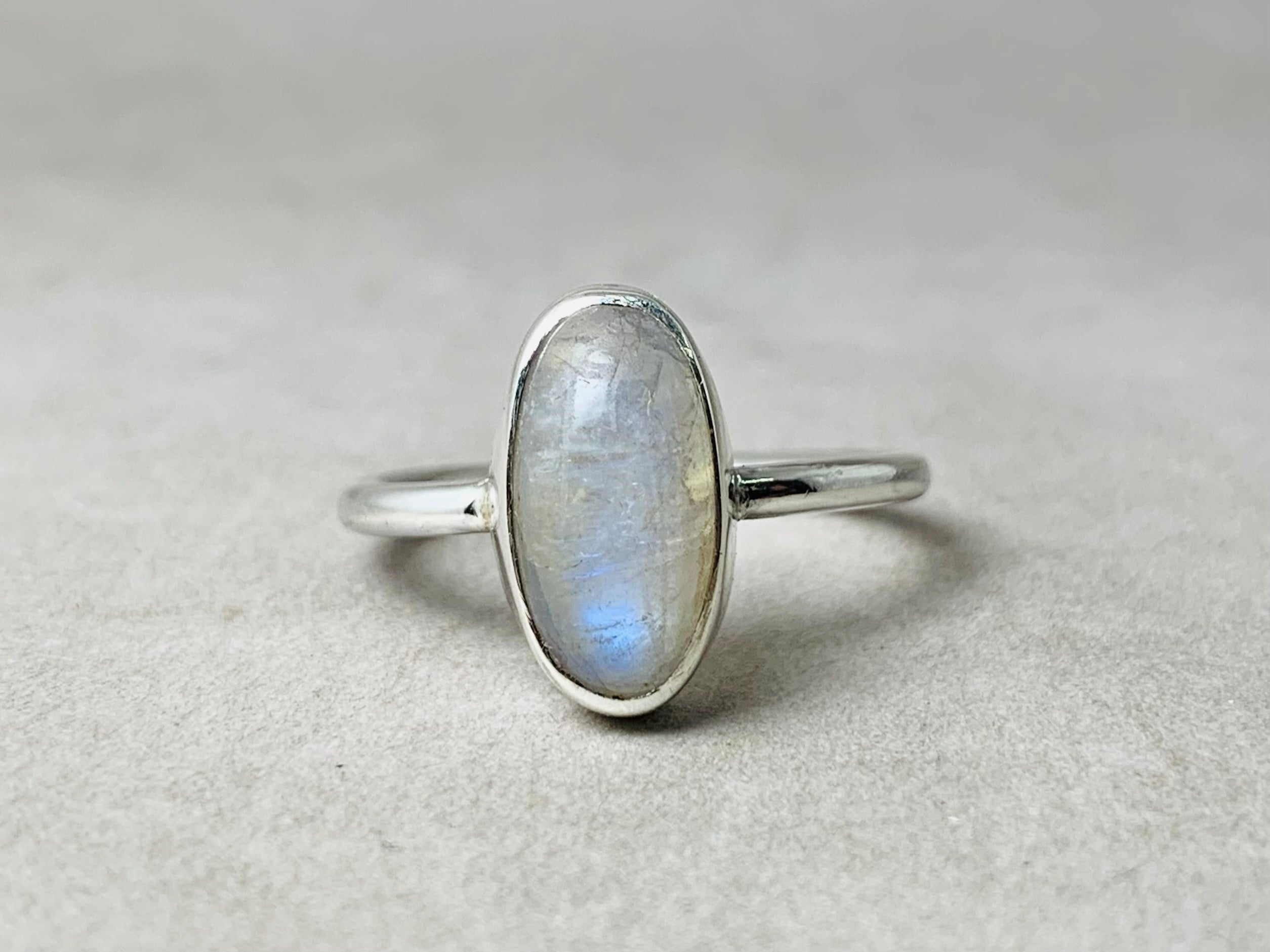 Opal Mondstein Ring 925er Silber Ring Damen Handgemachter Versprechensring Stapelring Boho Ring