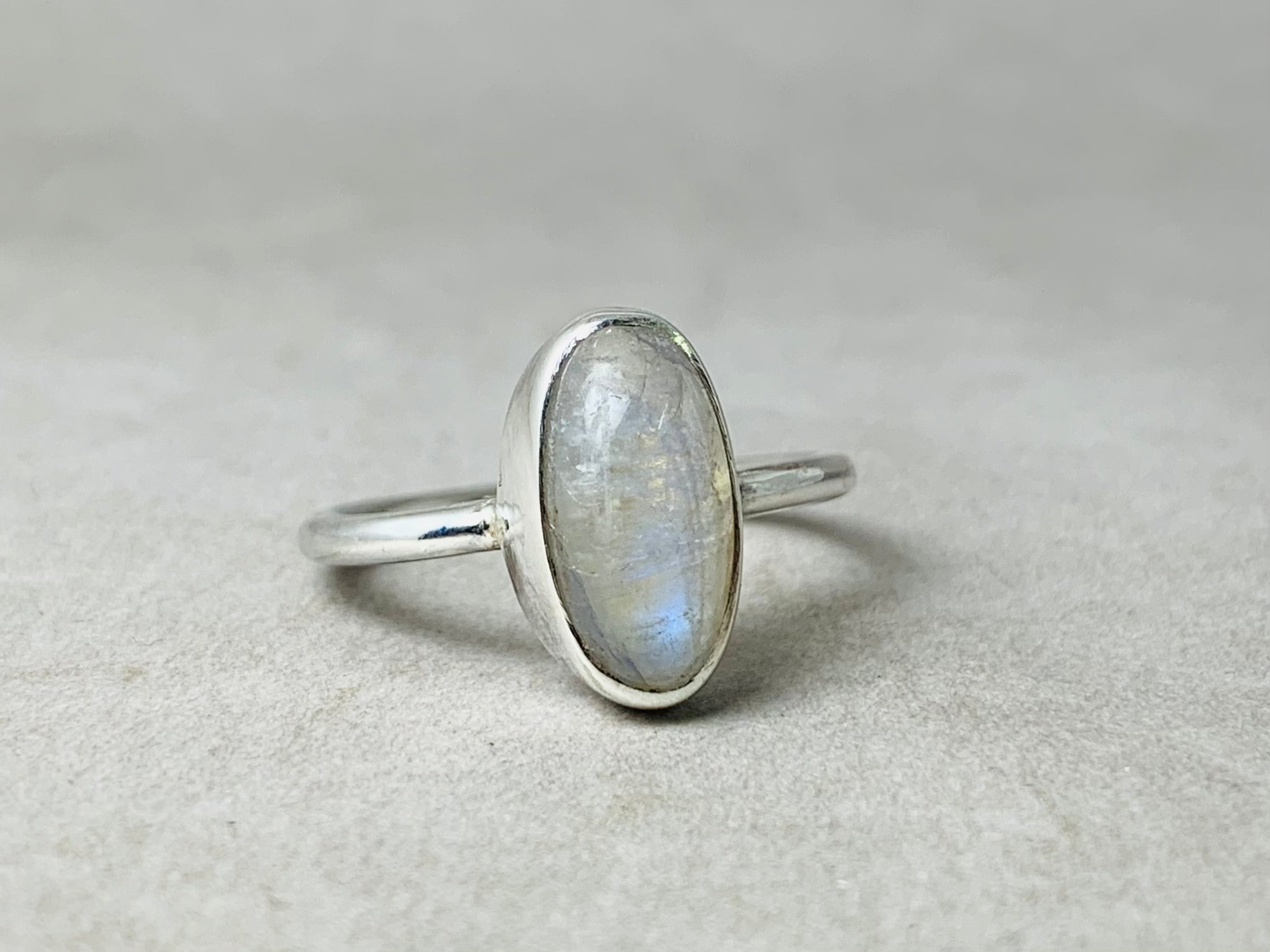 Opal Mondstein Ring 925er Silber Ring Damen Handgemachter Versprechensring Stapelring Boho Ring
