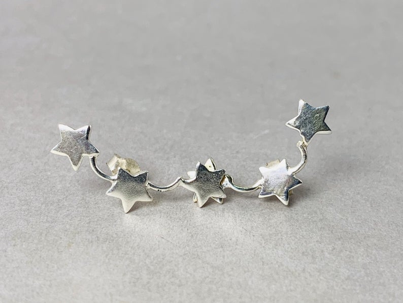 Three Stars Studs Silver Studs Star Shape Studs Tiny Star Earrings Dainty Studs Earrings Delicate Studs Earrings Woman Earrings