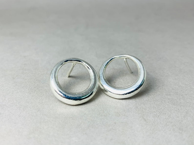Kreis Ohrstecker 925 Silber Ohrstecker Handgemachte Ohrstecker Kreis Ohrringe Offene Kreis Ohrstecker Einfache Silber Ohrstecker Kreis Ohrringe Silber Kreis