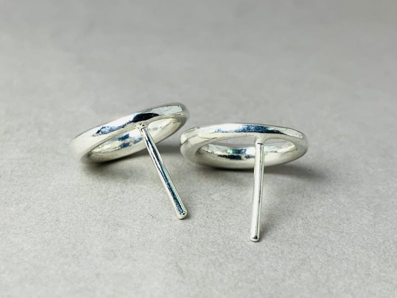 Circle Studs 925 Silver Studs Handmade Studs Circle Stud Earrings Open Circle Studs Simple Silver Studs Circle Earrings Silver Circle