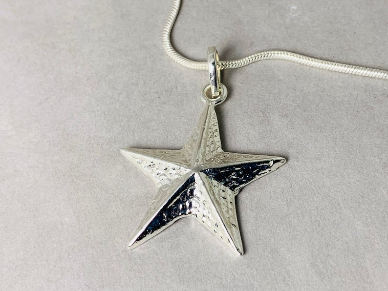 Star Fish pendant 925 Sterling Silver Pendant Statement Pendant Star Pendant Boho Pendant Fish Charm Pendant Beach Jewelry