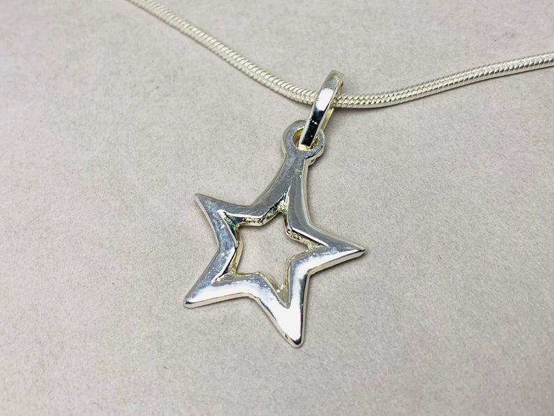 Silver Star Pendant 925 Silver Pendant Handmade Pendant Boho Pendant Sterling Silver Gift Pendant Star Charm Pendant Star jewelry