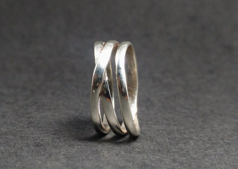 Spiral-Ring Handgefertigter Spiralring 925 Sterlingsilber Damenring Einzigartiger Statement-Ring Schmuck für Sie
