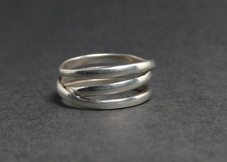 Spiral-Ring Handgefertigter Spiralring 925 Sterlingsilber Damenring Einzigartiger Statement-Ring Schmuck für Sie
