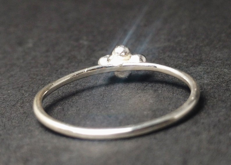Stapelbarer Punktring 925 Sterling Silber Ring Handgefertigter Stapelbarer Kleiner Silberring Schlichter Ring Alltagsring