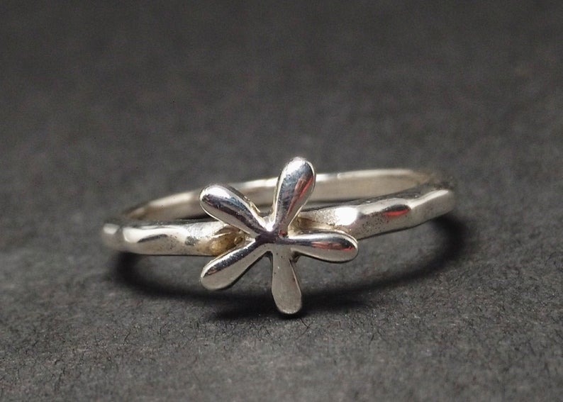 Stern Ring 925 Sterling Silber Ring Handgemachter Stapelring Boho Ring Damenring Geschenk für Sie