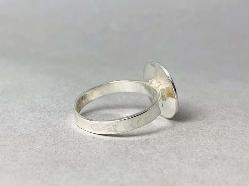 Hammered Disc Ring Circle Ring 925 Sterling Silver Ring Gift For Her Everyday Ring Handmade Ring