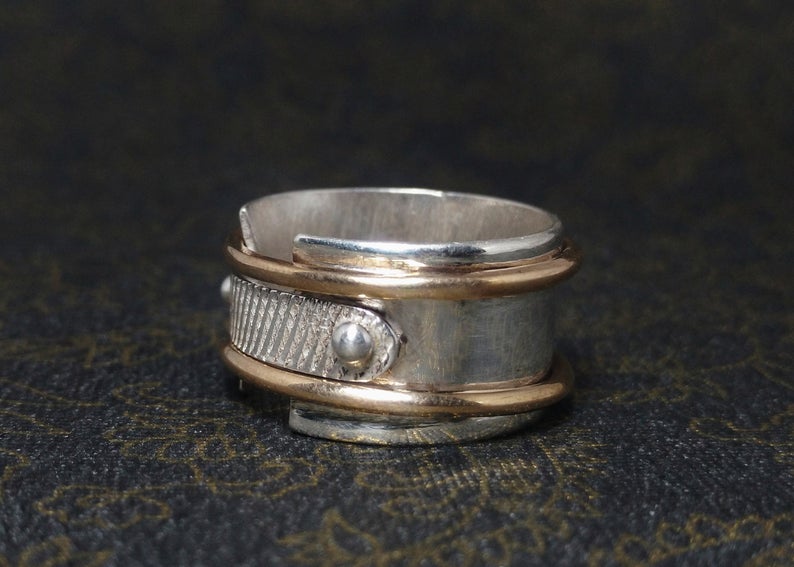 Spinner Ring Antique Silver Band Ring 925 Sterling Silver Statement Ring Gift Ring For Her