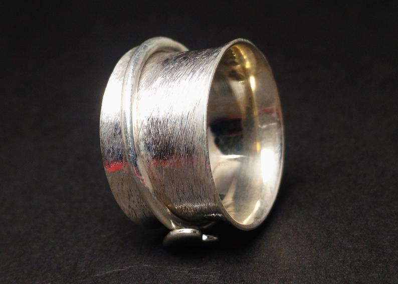 Herz Spinner Ring 925 Sterling Silber Sorgenring Meditationsring Fidget Ring Silber Band Ring