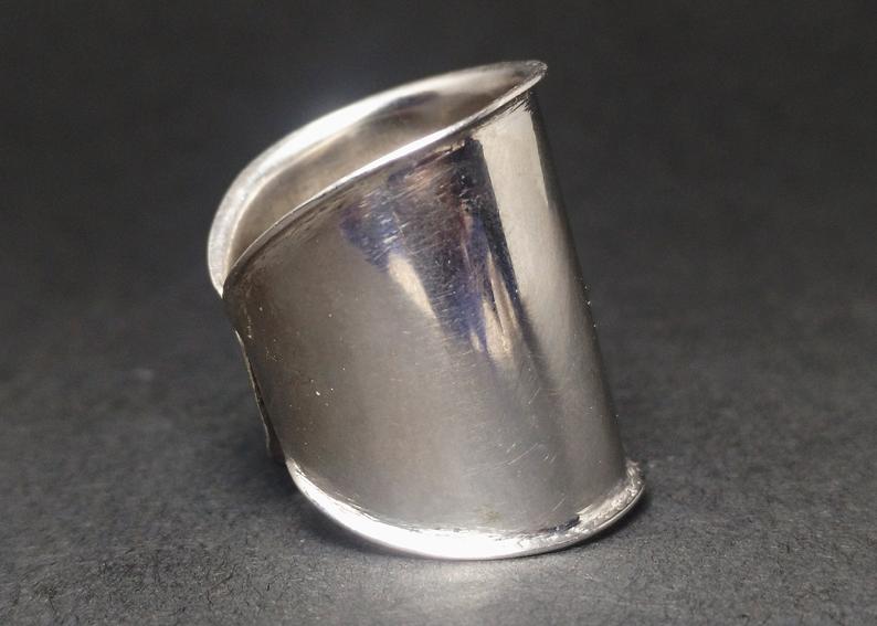 Breiter Bandring Verstellbarer Ring 925 Sterling Silber Handgemachter Schlichter Band Silberring Alltagsring