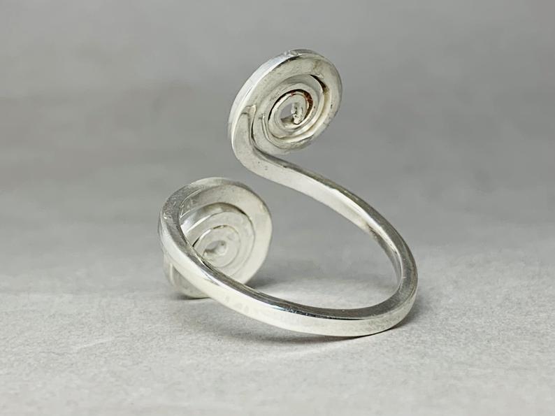 Doppelwendel-Spiralring Geschenk Für Sie Chunky Bohemian Ring 925er Sterlingsilber Feiner Ring