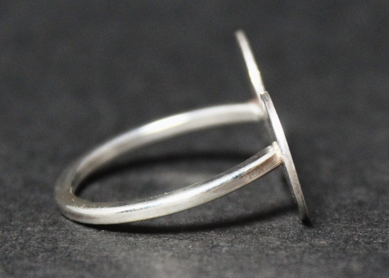 Doppelring 925er Sterlingsilber Kreis Verstellbarer Ring Einfacher handgefertigter Ring Geschenk für Sie