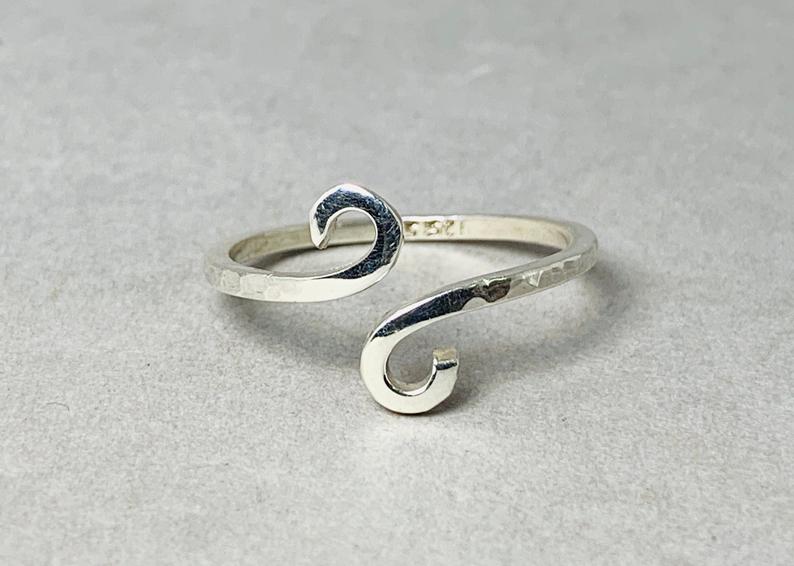 Sterling Silber Spiralring Handgemachter Wirbelring Schlichter Silberring Minimalistischer Boho Ring Geschenk Für Sie