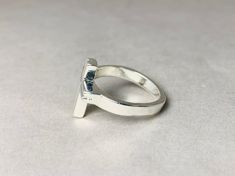 Kreuzring 925 Sterling Silber Handgemachter Siegelring Zierlicher Kreuzring Alltagsring Einzigartiger Ring Silberschmuck