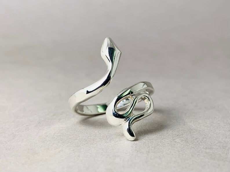 Schlangen-Wickelring Verstellbarer Ring 925er Sterling Silber Mode-Schlangen-Handgemachter Ring Geschenk für Sie