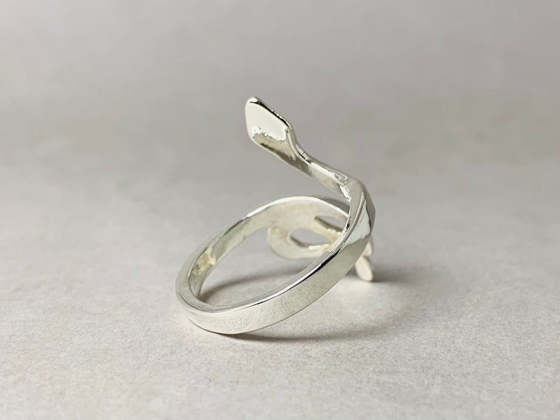 Schlangen-Wickelring Verstellbarer Ring 925er Sterling Silber Mode-Schlangen-Handgemachter Ring Geschenk für Sie