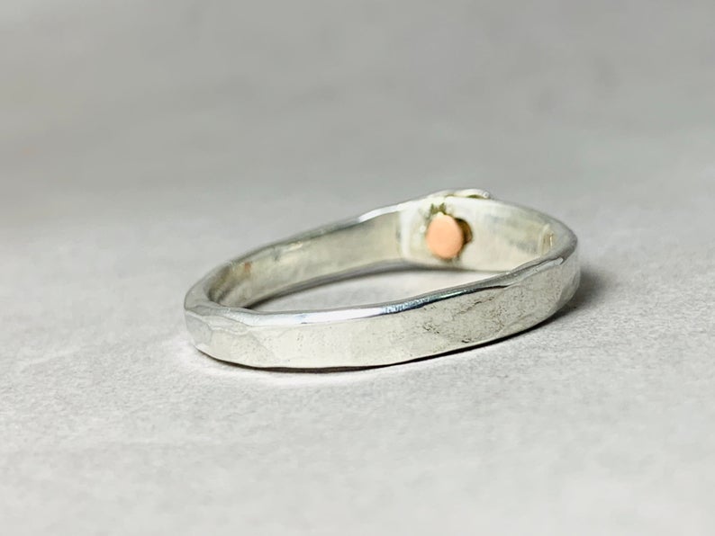 Gehämmerter Bandring 925 Silberring Silberner Bandring Statement-Bandring Boho Gypsy Ring