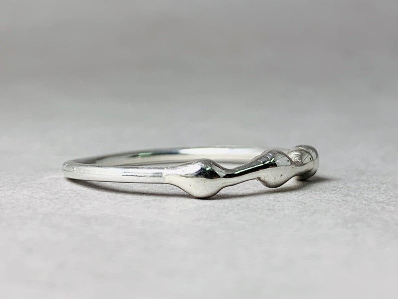 Stapelsilberring 925 Sterlingsilber Ring Handgemachter minimalistischer Silber Midi Ring Mutterring