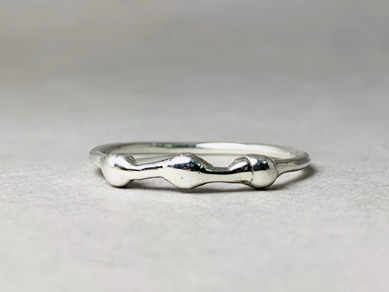 Stapelsilberring 925 Sterlingsilber Ring Handgemachter minimalistischer Silber Midi Ring Mutterring