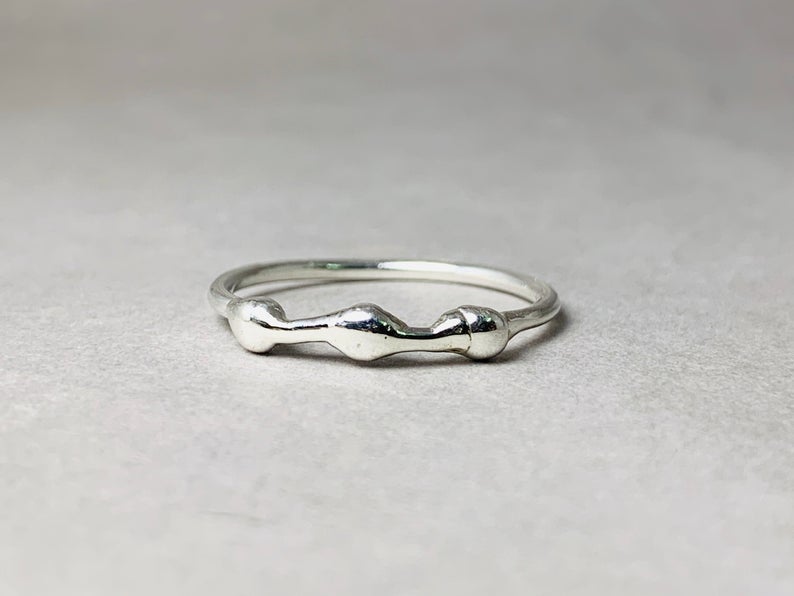 Stapelsilberring 925 Sterlingsilber Ring Handgemachter minimalistischer Silber Midi Ring Mutterring