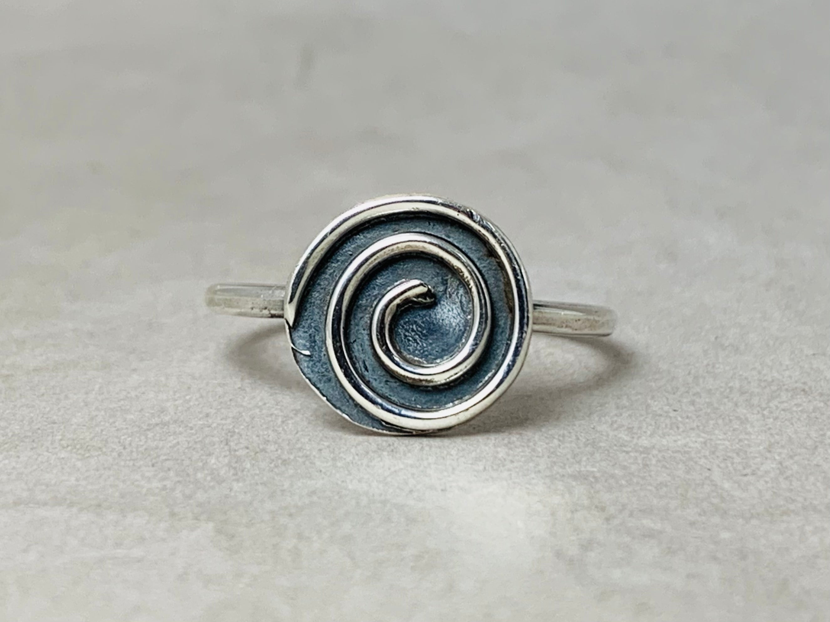 Silber Spiral Ring 925 Sterling Silber Handgemachter Stapelring Wirbelring Böhmischer Zierlicher Ring Geschenk Für Sie