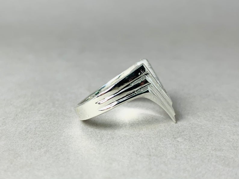 V-förmiger Ring 925er Sterling Silber Chevron Ring Zarter Boho Ring Versprechensring Statement-Ring
