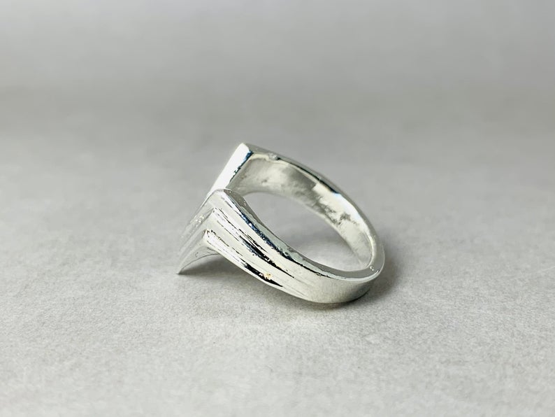 V-förmiger Ring 925er Sterling Silber Chevron Ring Zarter Boho Ring Versprechensring Statement-Ring