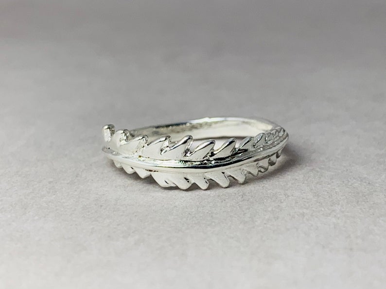 Blatt Ring 925 Sterling Silber Ring Handgemachter Ring Verlobungsring Stapelring Naturschmuck Zarter Blatt Ring