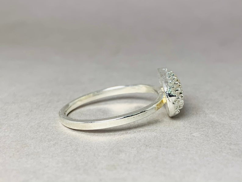 Gepunkteter Ring 925 Sterling Silber Ring Einzigartiger Ring Stapelring Punktring Handgemachter Ring Boho Ring Geschenkring