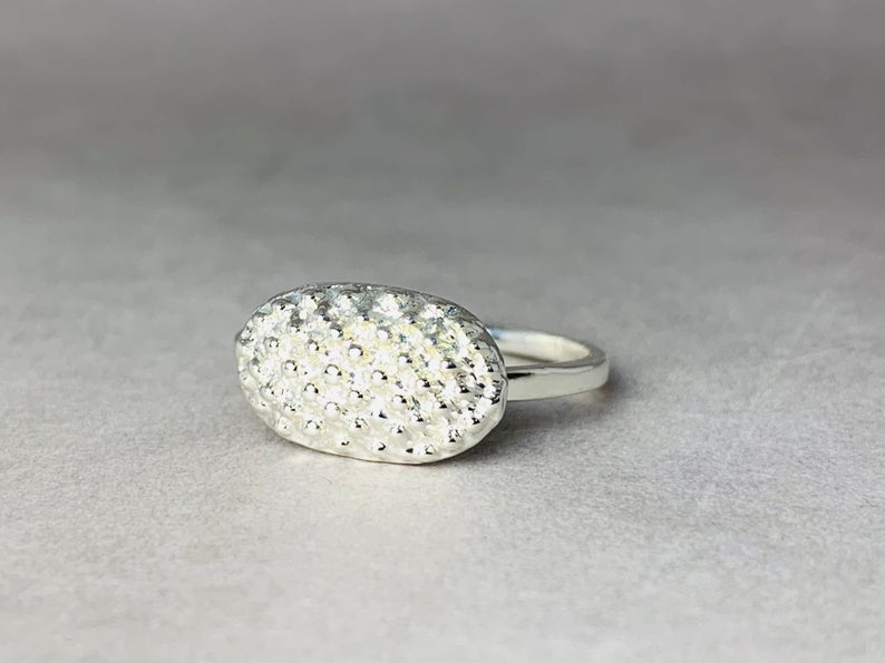 Gepunkteter Ring 925 Sterling Silber Ring Einzigartiger Ring Stapelring Punktring Handgemachter Ring Boho Ring Geschenkring