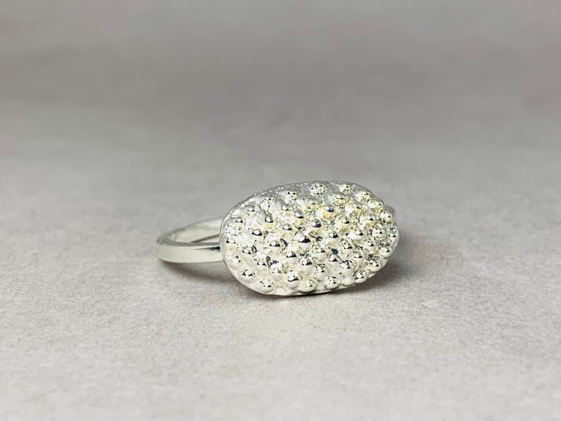 Gepunkteter Ring 925 Sterling Silber Ring Einzigartiger Ring Stapelring Punktring Handgemachter Ring Boho Ring Geschenkring