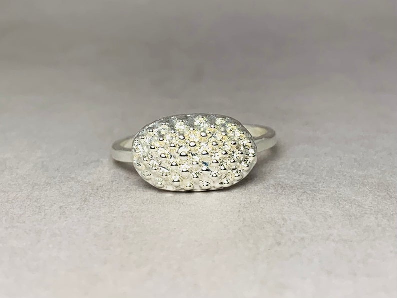 Gepunkteter Ring 925 Sterling Silber Ring Einzigartiger Ring Stapelring Punktring Handgemachter Ring Boho Ring Geschenkring