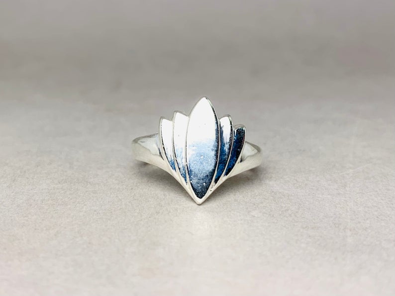 Lotus-Ring Ring aus 925er Sterlingsilber Versprechensring Silberschmuck Boho-Ring Statement-Ring Schlichter Silberring