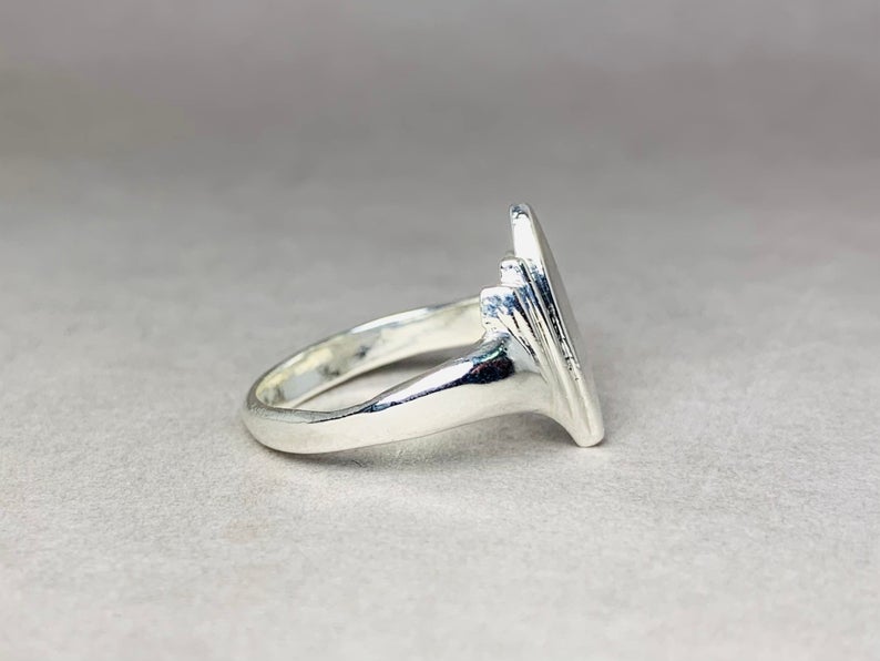 Lotus-Ring Ring aus 925er Sterlingsilber Versprechensring Silberschmuck Boho-Ring Statement-Ring Schlichter Silberring