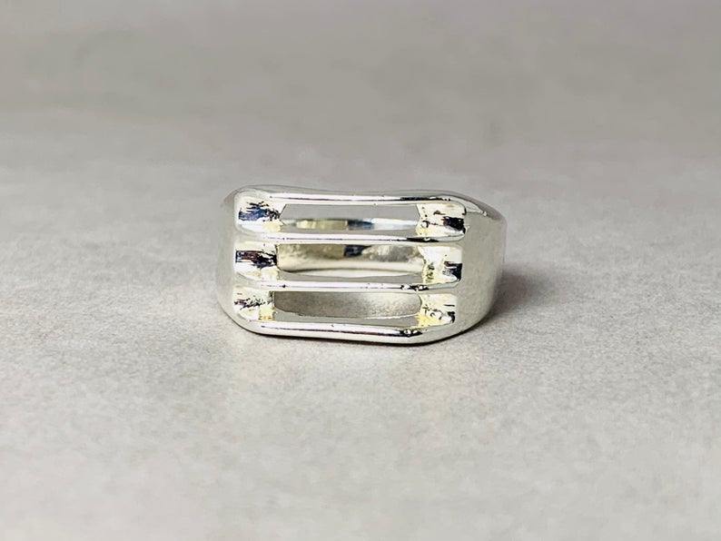 Silber Siegelring 925 Silber Ring Schwerer Ring Silberschmuck Siegelbandring Alltagsring Täglicher Ring Unisex Ring