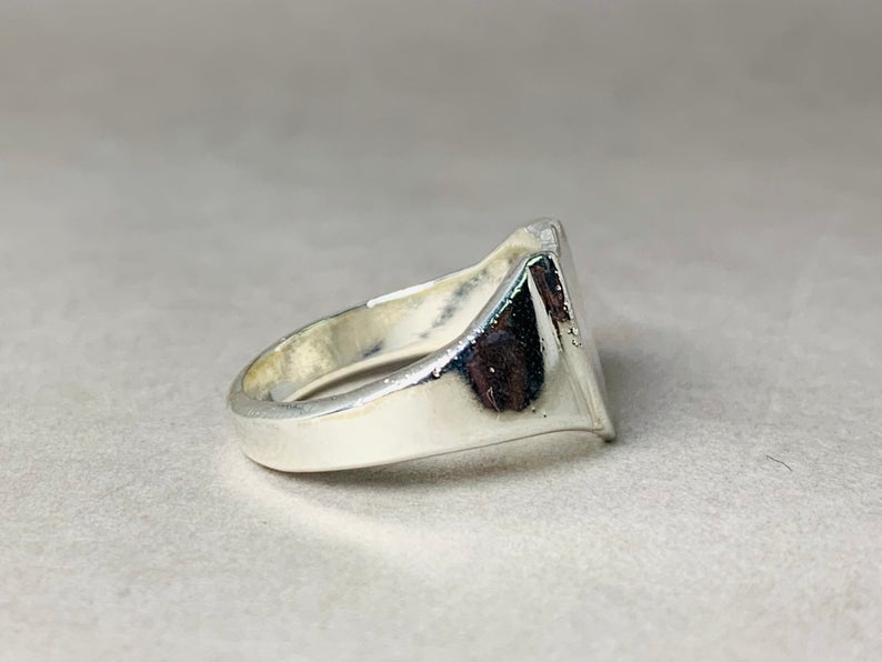 Siegelring 925er massiver Sterlingsilberring Handgemachter Ring Verlobungsring Alltagsring Geschenk für Sie