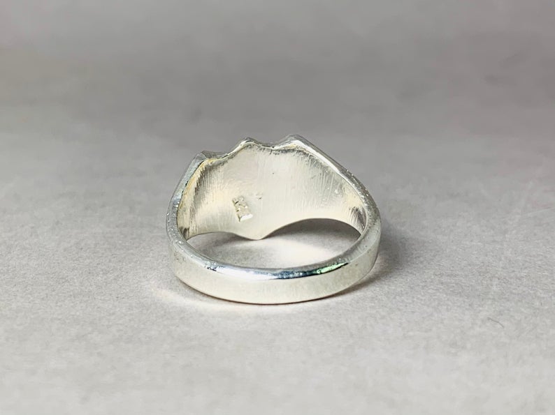 Siegelring 925er massiver Sterlingsilberring Handgemachter Ring Verlobungsring Alltagsring Geschenk für Sie