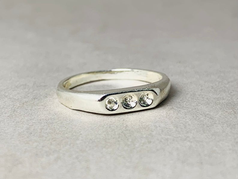 Bandring 925 Sterling Silber Ring Boho Zierlicher Ring Handgemachter Ring Silber Versprechensring Einzigartiges Geschenk für sie