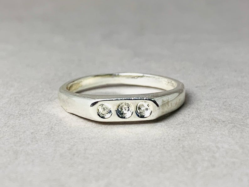 Bandring 925 Sterling Silber Ring Boho Zierlicher Ring Handgemachter Ring Silber Versprechensring Einzigartiges Geschenk für sie