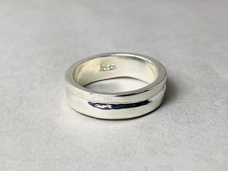 Massiver Silber-Bandring 925 Sterling Silber Ring Handgefertigter Daumenring Schlichter Ring Statement-Ring Boho Zarter Ring Geschenk für Sie