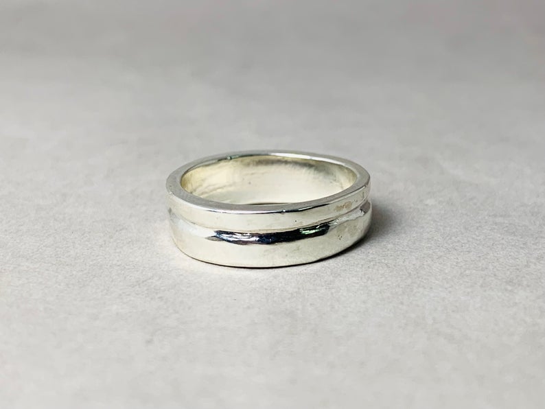 Massiver Silber-Bandring 925 Sterling Silber Ring Handgefertigter Daumenring Schlichter Ring Statement-Ring Boho Zarter Ring Geschenk für Sie