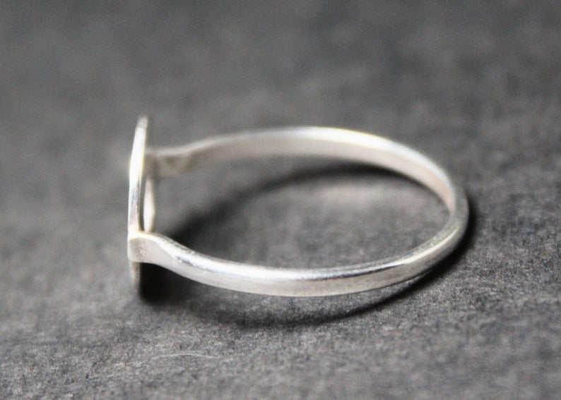 Silberner Scheibenring 925 Sterling Silber Handgemachter Silberschmuck Zarter Ring Filigraner Ring