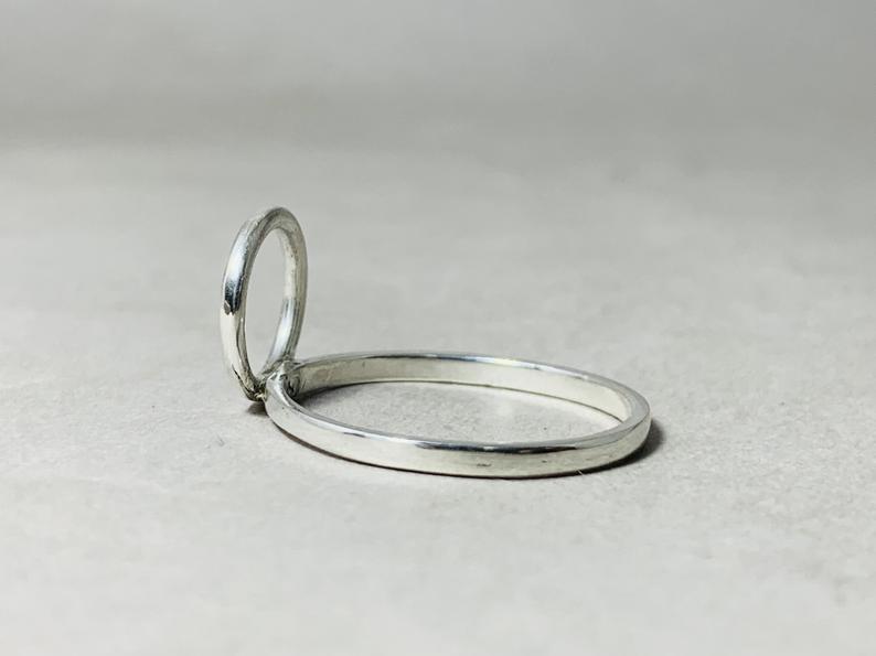 Offener Kreis Ring Silber Stapelring 925 Sterling Silber Handgemacht Schlichter Alltagsring Geschenk Für Sie