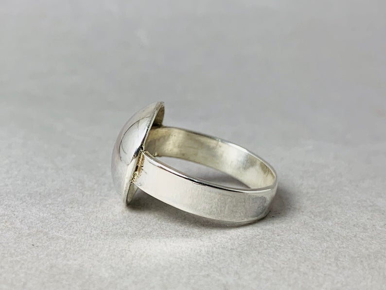 Silberner Kugelring 925 Sterling Silber Alltags-Minimalist Ring Zarter Ring Geschenk für Sie